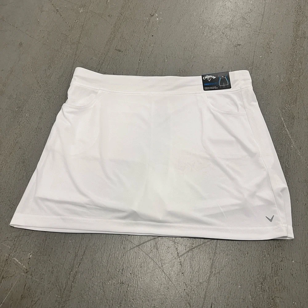 Callaway Women's TrueSport Golf‎ Skort Size XL White Stretch Activewear New